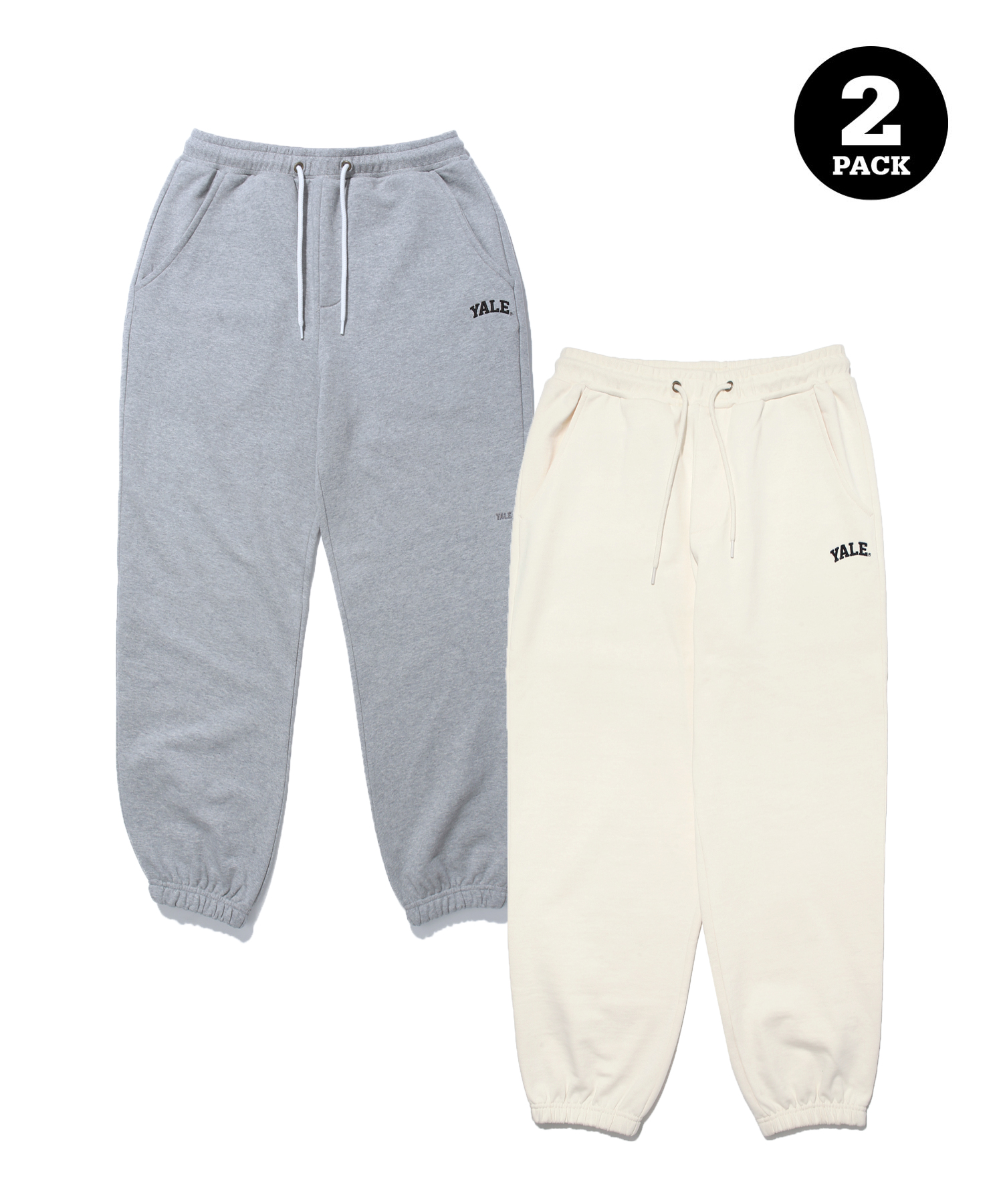 [ONEMILE WEAR] 2PACK SMALL ARCH SWEAT PANTS IVORY / BLACK