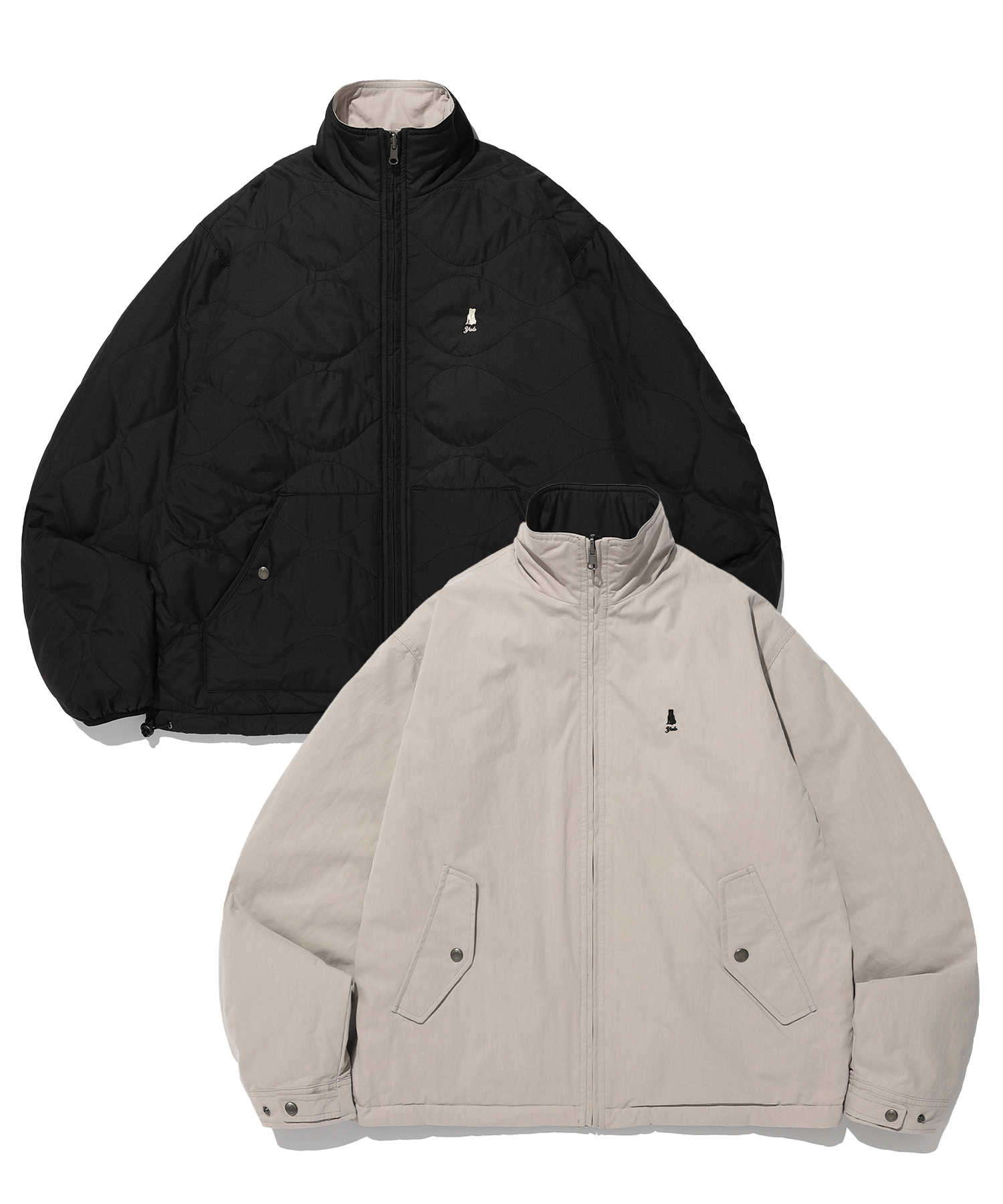 REVERSIBLE QUILTING FIELD JACKET BLACK / GRAY