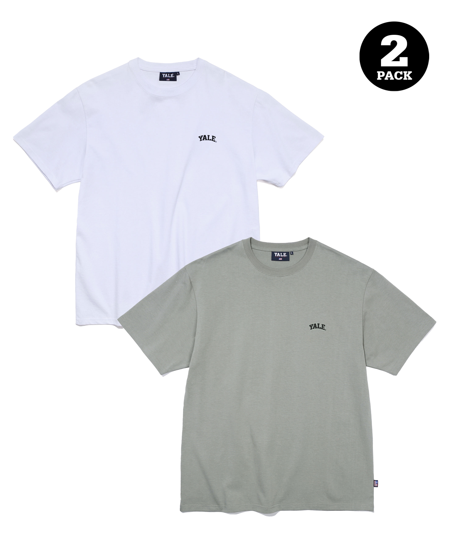 [ONEMILE WEAR] 2PACK SMALL ARCH TEE WHITE / KHAKI