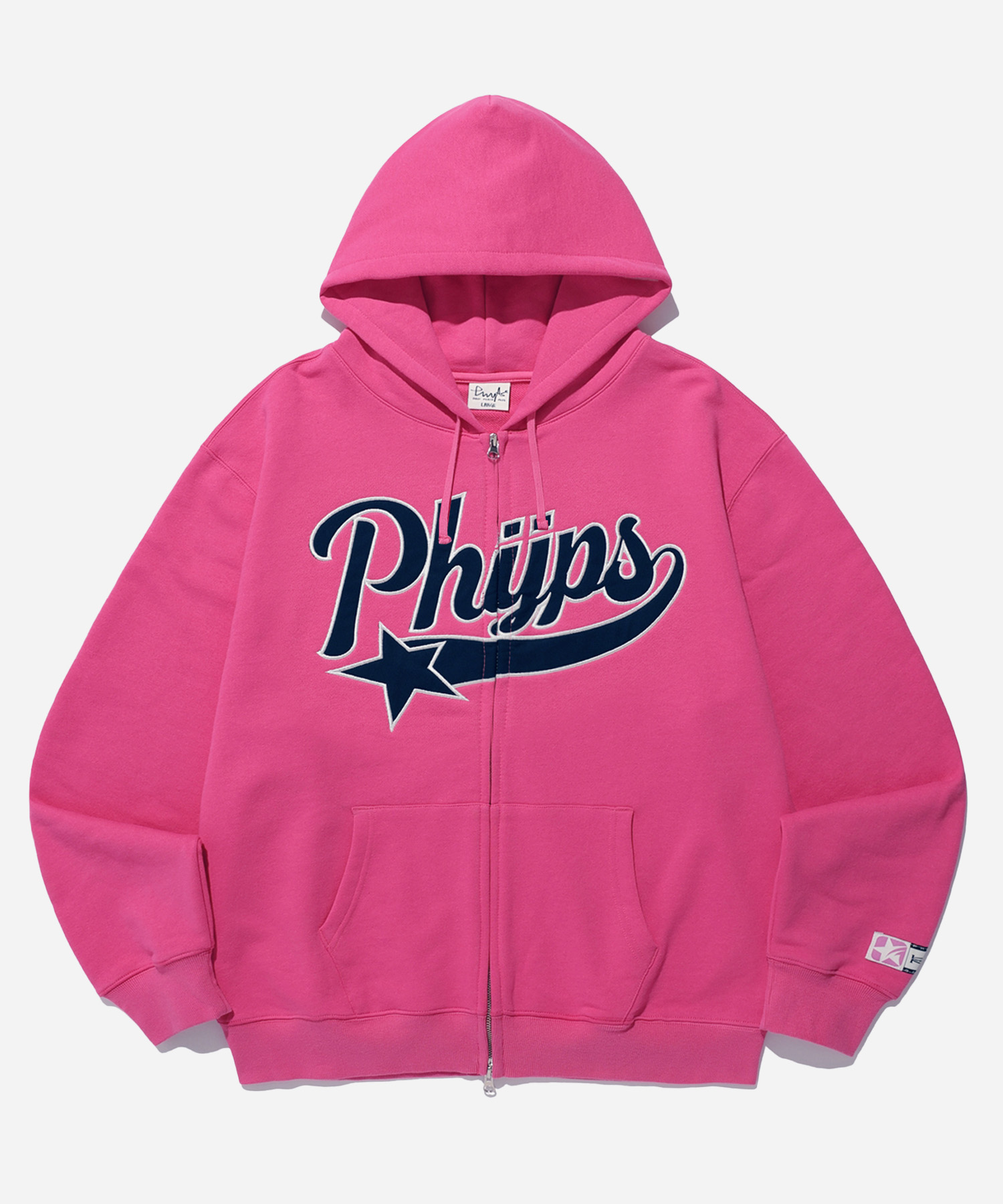 PHYPS® STAR TAIL HOODIE ZIP UP HOT PINK