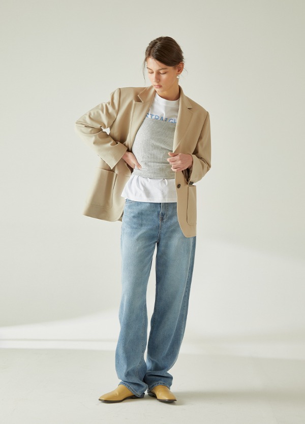 루즈 배기 데님팬츠 블루 LOOSE BAGGY DENIM PANTS BLUE