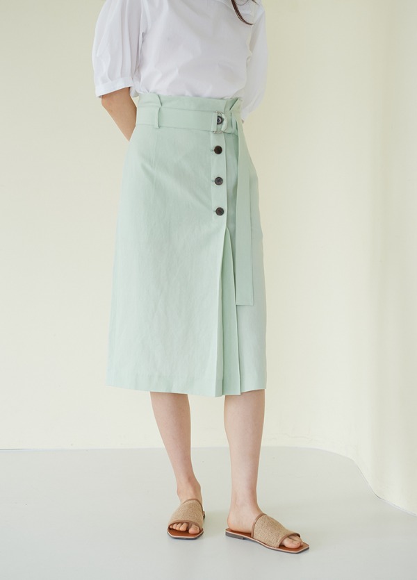 벨티드 하이웨스트 롱스커트 민트BELTED HIGH WEIST LONG SKIRT MINT