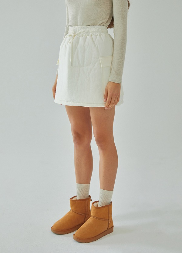 카고 포켓 패딩 스커트 아이보리 Cargo pocket padding skirt ivory