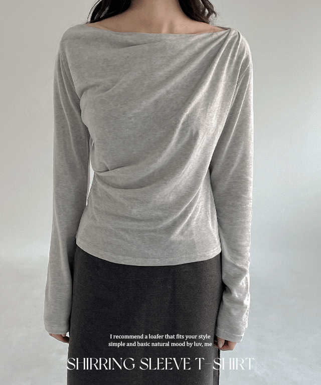 로제 셔링 긴팔티셔츠 | 럽미