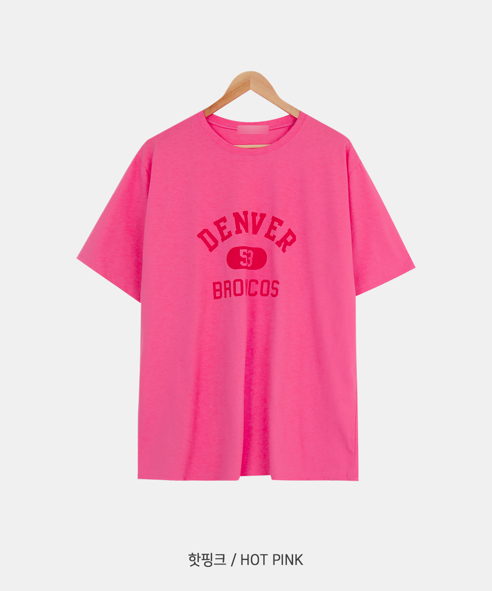 반팔 티셔츠 핑크 색상 이미지-S1L29