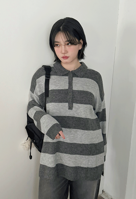 루프 stripe knit (2color)