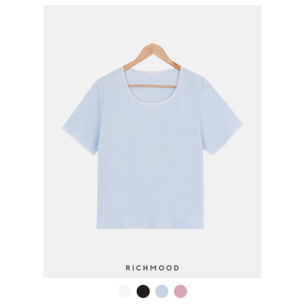 반팔 티셔츠 라벤더 색상 이미지-S1L10