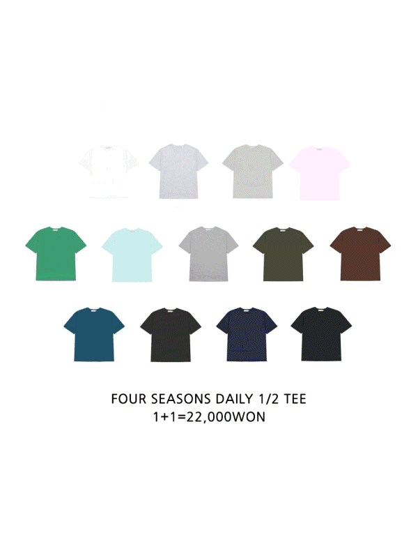 *FOUR SEASONS daily 1/2 TEE (13colors,M~XL)
