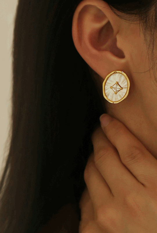 (18k도금) 쉘 귀걸이-earring
