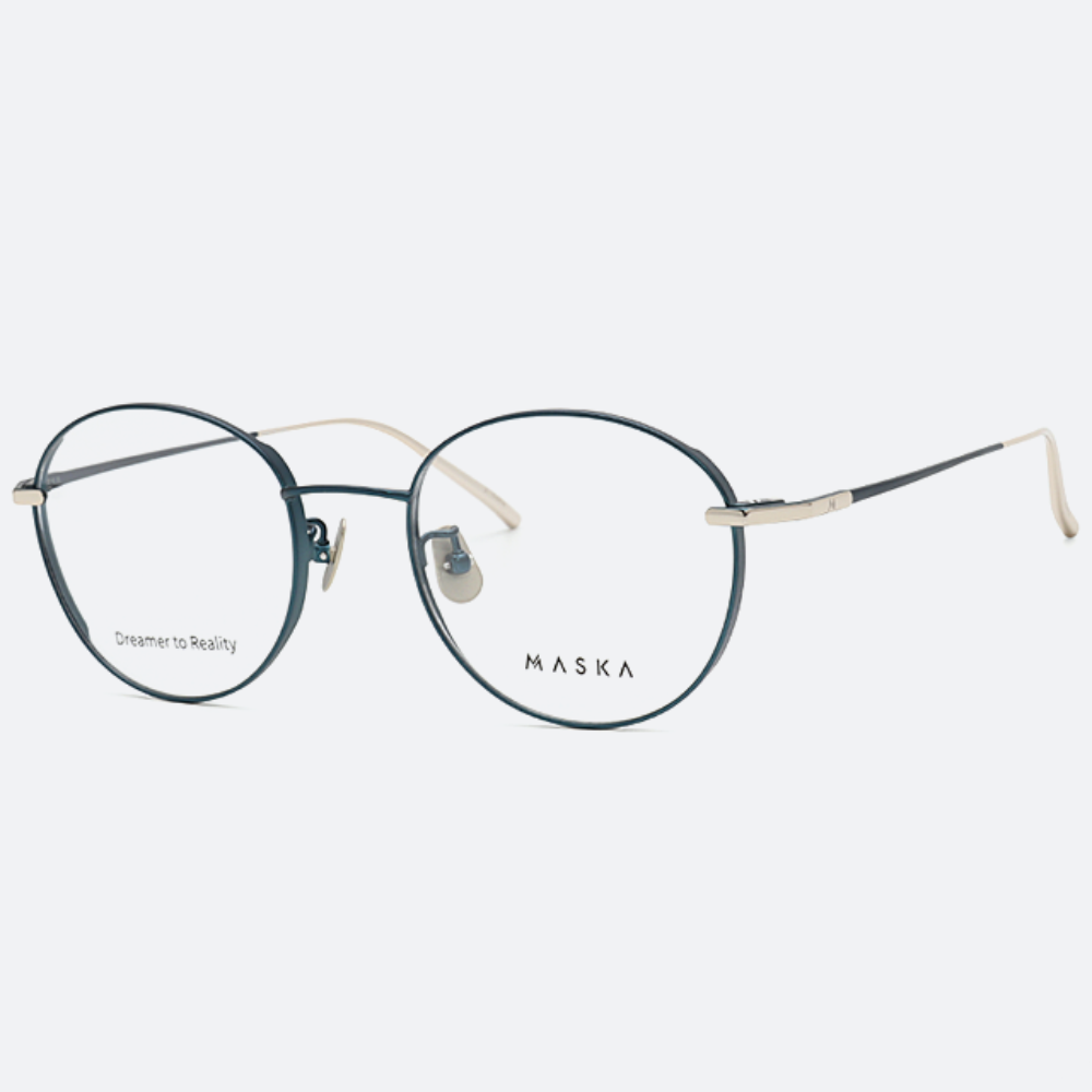 세컨아이즈-마스카 안경 벌브 BULB 01BG 청록색 가벼운 베타 티타늄 라운드 안경테