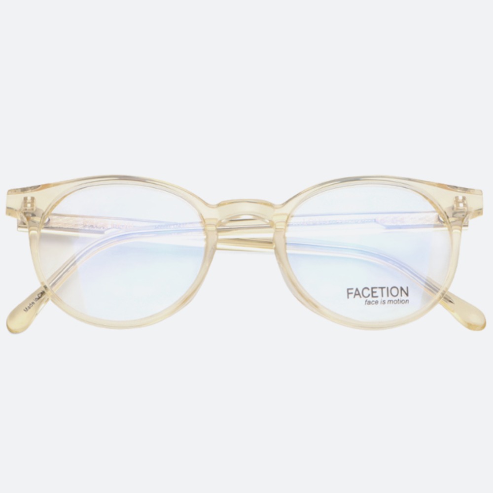 세컨아이즈-페이션 루이즈 LOUIS C4 투명 옐로우 뿔테 라운드 안경