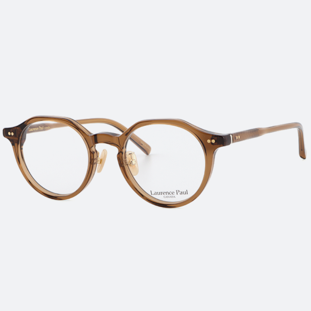 세컨아이즈-로렌스폴 안경 쿠버3 COUVER3 C02  투명브라운 다각형 뿔테 남자 여자 안경테