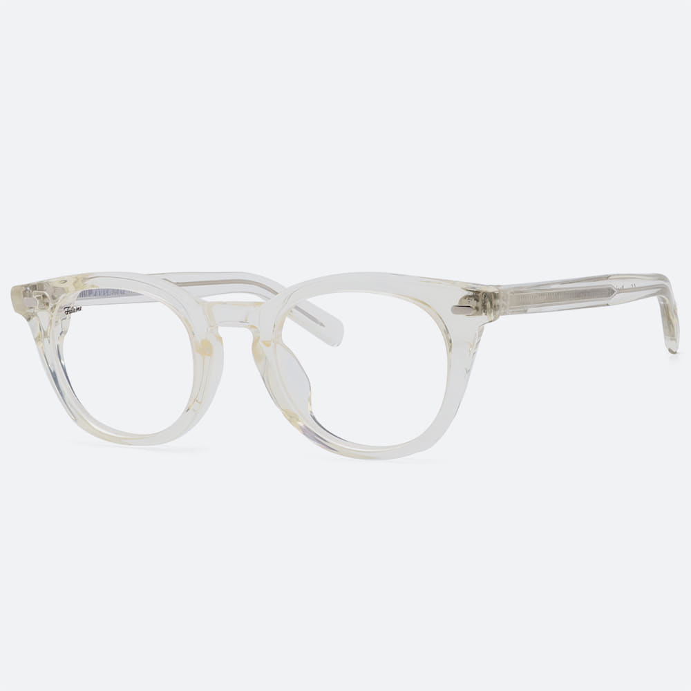 세컨아이즈-페이크미 퍼즈 Pause CLW 옐로우 투명 라운드 뿔테 안경