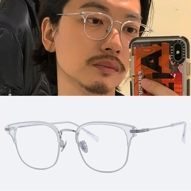세컨아이즈-프로젝트프로덕트 SC25 C0WG 사각 남자 여자 콤비 티타늄 투명 하금테 안경