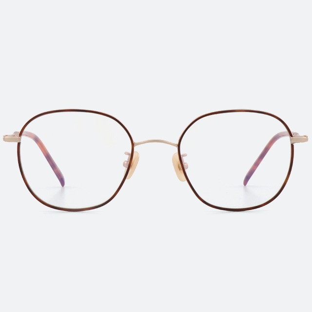 세컨아이즈-루클래식 스퀘어 Square52 C02 가벼운 빅사이즈 티타늄 호피 골드 안경