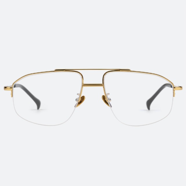 세컨아이즈-프로젝트프로덕트 CL14 CG 골드 다각 반무테 투브릿지 티타늄 효민 안경