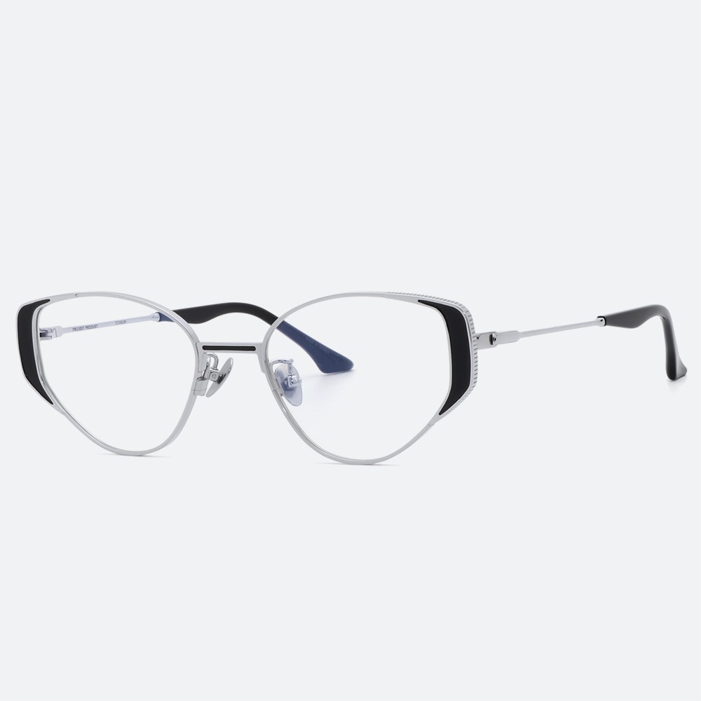 세컨아이즈-프로젝트프로덕트 안경 AU11 C1WG 실버 여자 남자 캣츠아이 티타늄 안경테