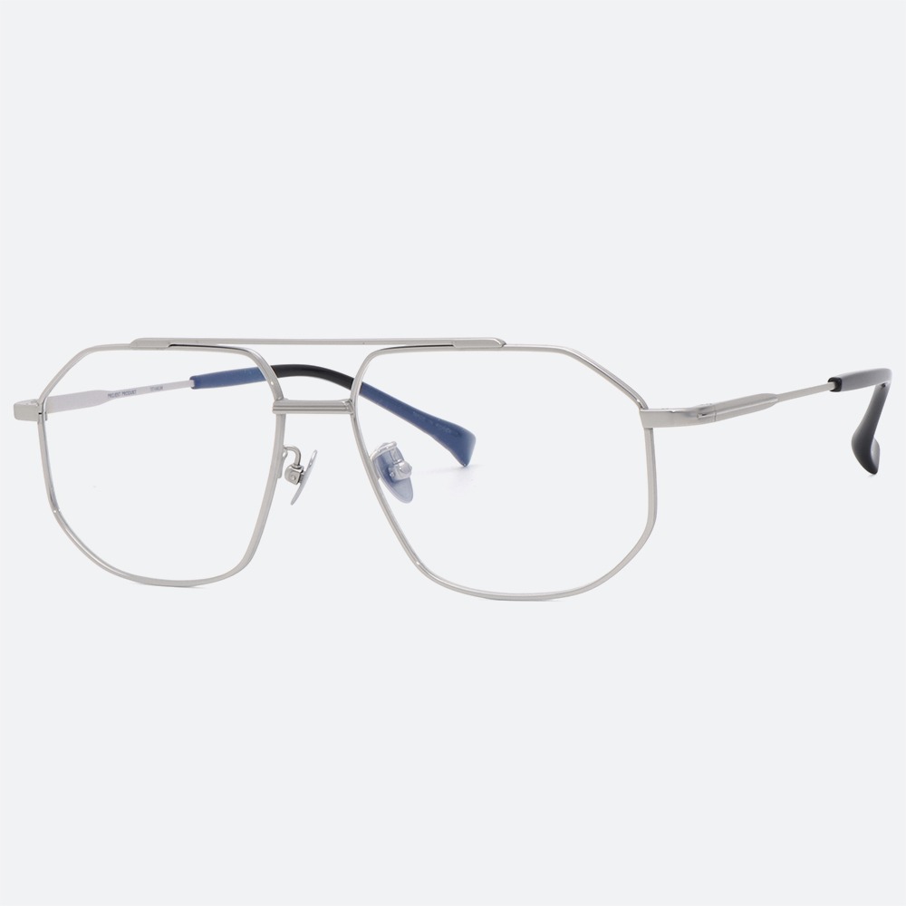 세컨아이즈-프로젝트프로덕트 안경 FS14 CMWG 실버 여자 남자 다각 투브릿지 안경테