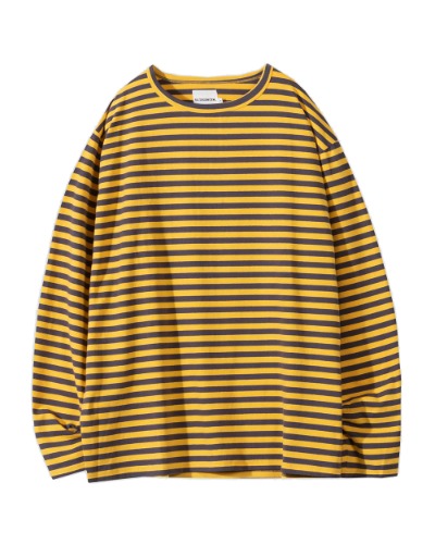 (올시즌) LAYERING STRIPE T-SHIRT_YELLOW&amp;GRAY