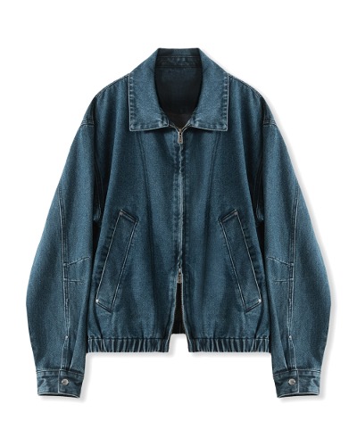 2WAY CROPPED DENIM BLOUSON JACKET_INDIGO