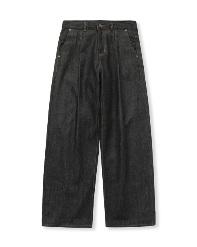 (올시즌) WIDEFIT ONE TUCK SELVEDGE DENIM_BLACK