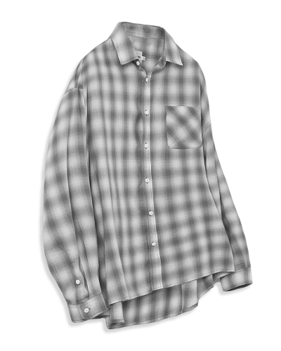 (ASI) FOUR SEASONS OMBRE CHECK SHIRT_GRAY