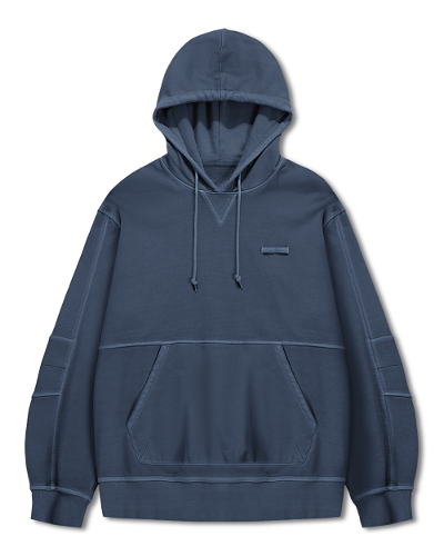 (ASI) HORIZON PIGMENT DYING HOODED T-SHIRT_ NAVY