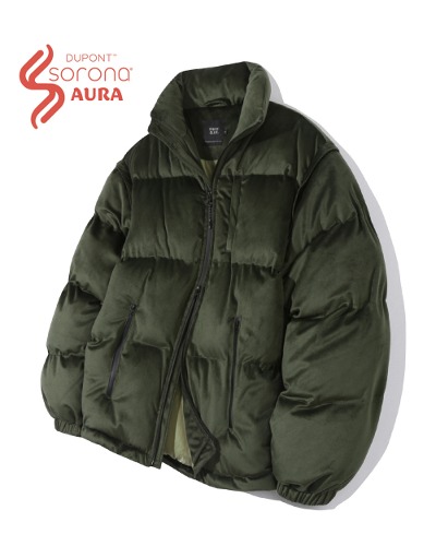 VELVET PADDED JACKET_OLIVE