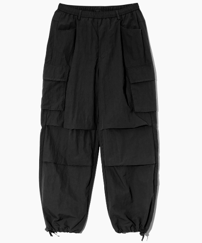 (VLAD) ONE TUCK NYLON PARACHUTE CARGO PANTS_BLACK