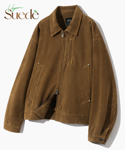 2WAY VEGAN SUEDE BLOUSON JACKET_BROWN