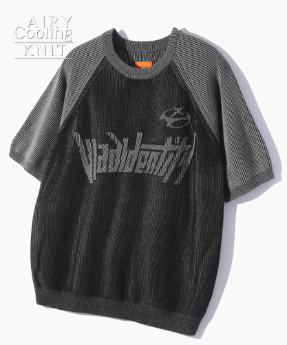 (VLAD) IDENTITY TWO TONE HALF KNIT_BLACK