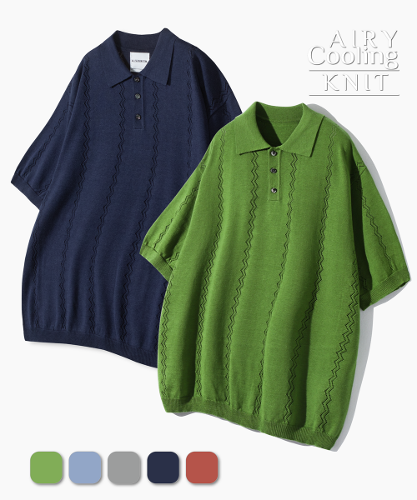 (ASI) PUNCHING COLLAR HALF KNIT_5 COLOR