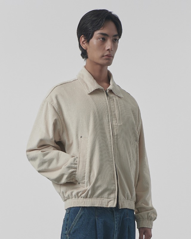 2WAY CROPPED CORDUROY DRIZZLER JACKET_CREAM