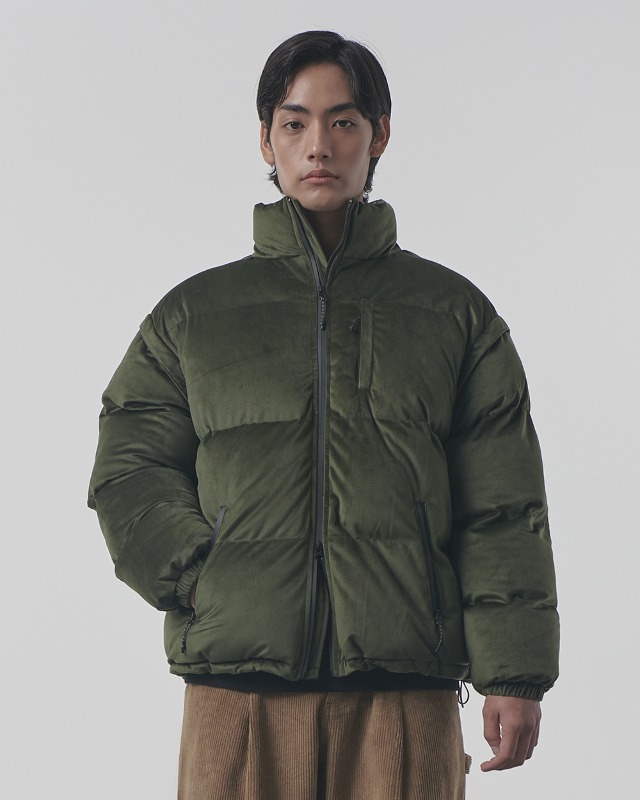 VELVET PADDED JACKET_OLIVE