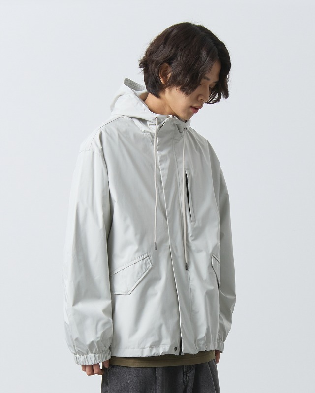 2WAY MILITARY HOOD WINDBREAKER JACKET_CREAM