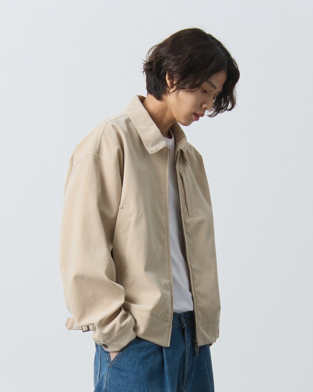 2WAY VEGAN SUEDE BLOUSON JACKET_IVORY