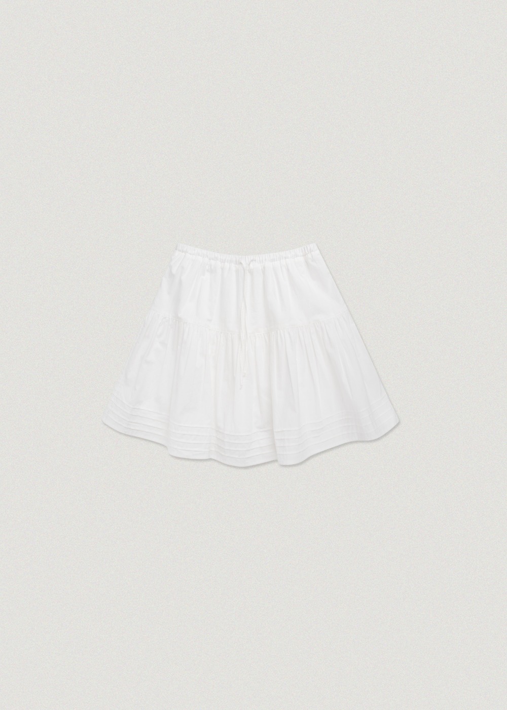Pintuck Mini Skirt - White