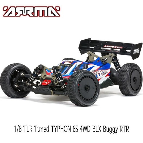 ARA8406 ARRMA 1:8 TLR Tuned TYPHON 6S 4WD BLX Buggy RTR, Red/Blue