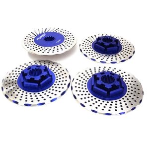 [C27177BLUE] Realistic Alloy Brake Disc Set for Traxxas X-Maxx 4X4 