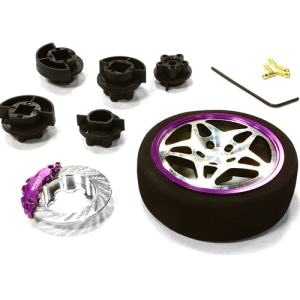 [C26406GUNPURPLE] Dual 5 Spoke Steering Wheel Set for Most HPI, Futaba, Airtronics, Hitec &amp; KO