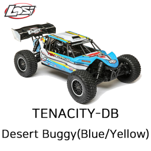 LOS03014T2  1/10 TENACITY-DB 4WD Desert Buggy RTR with AVC, Blue/Yellow