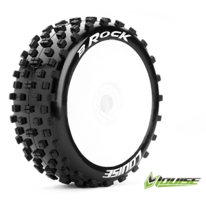 L-T3270SW B-ROCK 1/8 Buggy Tire Soft / White Rim / Mounted (반대분, 본딩완료)