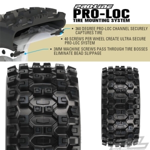 PRO1013100 Badlands MX43 Pro-Loc All Terrain Tires for Pro-Loc X-MAXX Wheels Front or Rear (#10131-00)