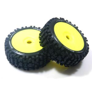 L-T324SY B-ULLDOZE 1/8 Buggy Tire Soft Compound / Yellow Rim / 본딩완료 (반대분)