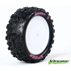 L-T3198SWKF E-SPIDER 1/10 Buggy Front Tire Soft Compound / 4WD White Rim / 본딩완료 (반대분)