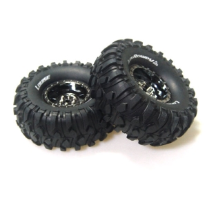 L-T3233VBC CR-ROWDY 1/10 Scale 1.9인치 Crawler Tires Super Soft Compound / Black Chrome Rim / 12mm HEX