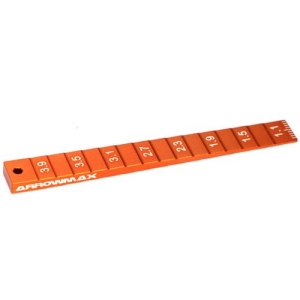 AM-220023-O Setting Gauge 1-4MM (0.1MM) For 1/32 Mini 4WD (Orange)