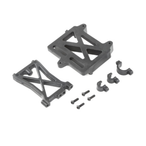 LOS252060 ESC Mount Plate, Standoff &amp; Clamps: DBXL-E