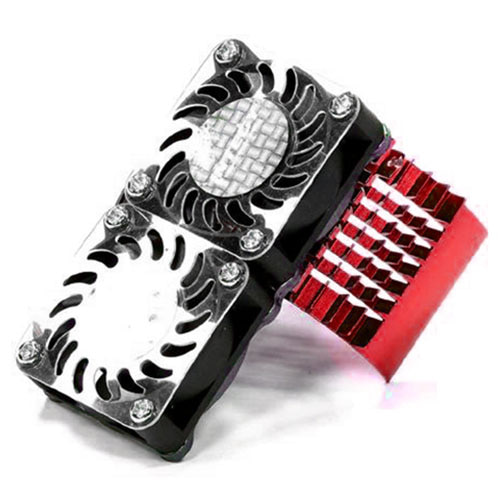 Super Motor Heatsink+Twin Cooling Fan 750 for Traxxas Summit (Red)