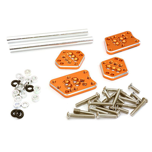 Billet Machined Adjustable Shock Mount Plate (4) for Axial 1/10 SCX10 II C27306ORANGE